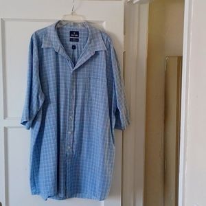 Stafford Mens Big and Tall  X Tall Fit Oxford Plaid Striped Dress Shirt